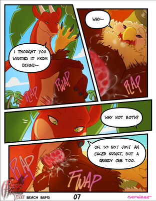 Beach Bums, page 7
art by sefeiren
Keywords: comic;dragon;gryphon;thistle;kindle;male;female;feral;M/F;penis;from_behind;vaginal_penetrationspooge;;frisky-ferals;sefeiren