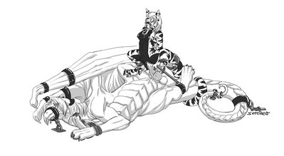 Feral and Anthro
art by sefeiren
Keywords: dragon;male;feral;dragoness;female;anthro;breasts;M/F;cowgirl;penis;vaginal_penetration;spooge;bondage;sefeiren