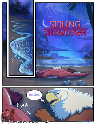 Sibling Showdown, page 1
art by sefeiren
Keywords: comic;dragon;gryphon;thistle;kindle;male;female;feral;M/F;non-adult;frisky-ferals;sefeiren
