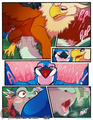 Something Different, page 126
art by sefeiren
Keywords: comic;dinosaur;theropod;raptor;gryphon;thistle;male;female;feral;M/F;threeway;penis;reverse_cowgirl;suggestive;oral;closeup;spooge;frisky-ferals;sefeiren