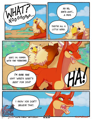 Something Different, page 20
art by sefeiren
Keywords: comic;dragon;gryphon;thistle;kindle;male;female;feral;M/F;humor;non-adult;frisky-ferals;sefeiren