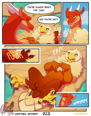 Something Different, page 23
art by sefeiren
Keywords: comic;dragon;gryphon;kindle;thistle;male;female;feral;M/F;vagina;suggestive;frisky-ferals;sefeiren