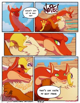 Something Different, page 25
art by sefeiren
Keywords: comic;dragon;gryphon;thistle;kindle;male;female;feral;M/F;humor;non-adult;frisky-ferals;sefeiren