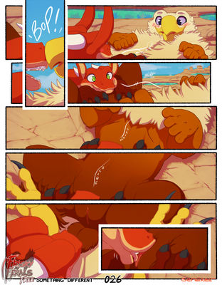 Something Different, page 26
art by sefeiren
Keywords: comic;dragon;gryphon;thistle;kindle;male;female;feral;M/F;vagina;oral;closeup;sefeiren