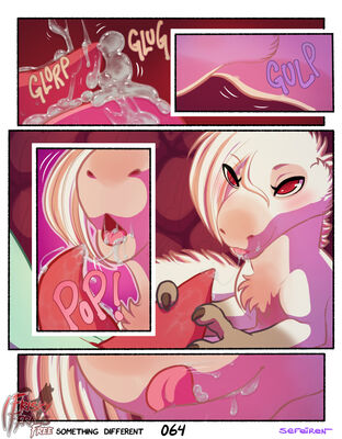 Something Different, page 64
art by sefeiren
Keywords: comic;dinosaur;theropod;raptor;male;female;feral;M/F;penis;oral;internal;ejaculation;spooge;frisky-ferals;sefeiren