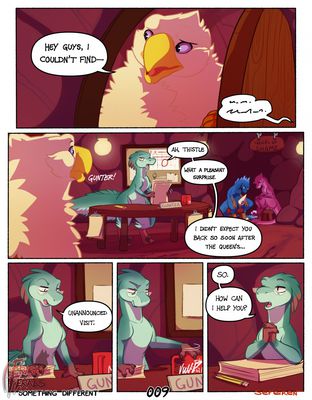 Something Different, page 9
art by sefeiren
Keywords: comic;gryphon;thistle;raptor;dinosaur;theropod;male;female;feral;solo;penis;suggestive;frisky_ferals;sefeiren