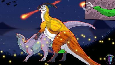 Parasaurolophus Mating
art by sekiko_ryoko24
Keywords: dinosaur;hadrosaur;parasaurolophus;male;female;feral;M/F;penis;from_behind;cloacal_penetration;internal;ejaculation;spooge;sekiko_ryoko24