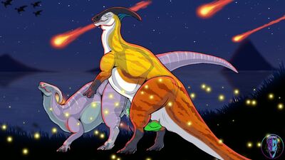 Parasaurolophus Mating
art by sekiko_ryoko24
Keywords: dinosaur;hadrosaur;parasaurolophus;male;female;feral;M/F;penis;from_behind;cloacal_penetration;spooge;sekiko_ryoko24