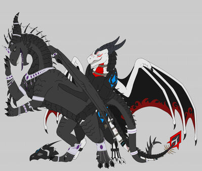 Breeding The Queen
art by senjio
Keywords: dragon;dragoness;male;female;feral;anthro;M/F;from_behind;suggestive;senjio