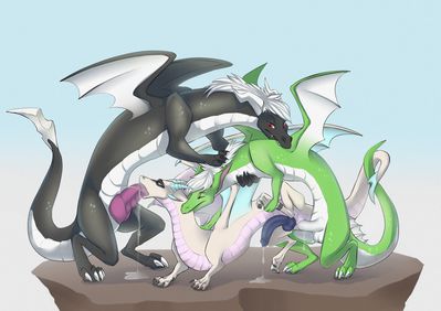 Drake Spitroast
art by sergeantyakirr
Keywords: dragon;male;feral;M/M;threeway;spitroast;penis;from_behind;oral;anal;spooge;sergeantyakirr