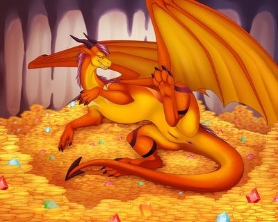 Dragon's Treasure
art by sergeantyakirr
Keywords: dragoness;female;feral;solo;hoard;vagina;presenting;sergeantyakirr