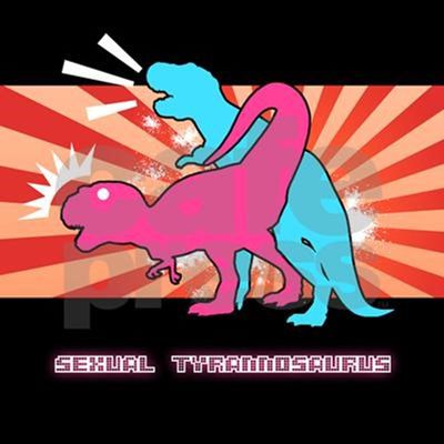 Sexual Tyrannosaurus
unknown artist
Keywords: dinosaur;theropod;tyrannosaurus_rex;trex;male;female;anthro;M/F;from_behind;tshirt;humor;suggestive