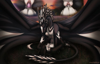 Evening on the Lake
art by shadarrius
Keywords: dragon;furry;hybrid;sergal;male;female;feral;anthro;M/F;penis;cowgirl;vaginal_penetration;closeup;spooge;shadarrius