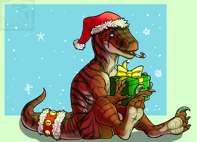 Raptor
art by shadowelite
Keywords: dinosaur;theropod;raptor;deinonychus;male;feral;solo;holiday;non-adult;shadowelite