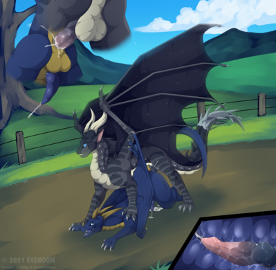 Road Block (Wings_of_Fire)
art by shadoweyenoom
Keywords: wings_of_fire;nightwing;icewing;hybrid;dragon;male;feral;M/M;penis;from_behind;anal;internal;ejaculation;spooge;closeup;shadoweyenoom