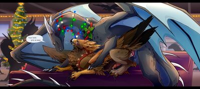 Bells
art by shadreym
Keywords: dragon;gryphon;male;feral;M/M;penis;from_behind;anal;spooge;holiday;shadreym