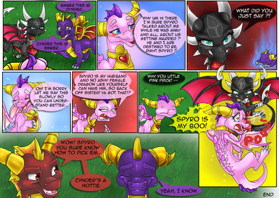 Spyro's Back 2
art by shalonesk
Keywords: comic;spyro_the_dragon;spyro;cynder;flame;ember;dragon;dragoness;male;female;anthro;M/F;humor;non-adult;shalonesk