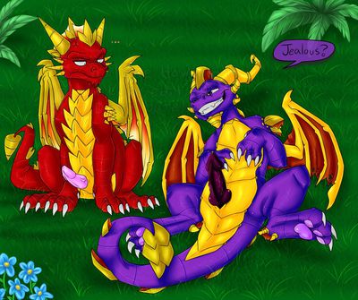 Jealous 1
art by shalonesk
Keywords: videogame;spyro_the_dragon;dragon;spyro;blaze;male;anthro;solo;penis;humor;shalonesk