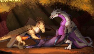 Forest Spitroast
art by shido-tara
Keywords: dragon;male;feral;M/M;threeway;spitroast;penis;from_behind;anal;oral;spooge;shido-tara