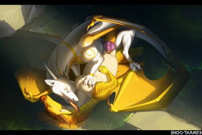 Riding Sunny (Wings_of_Fire)
art by shido-tara
Keywords: wings_of_fire;sandwing;nightwing;hybrid;sunny;dragon;dragoness;male;female;feral;M/F;penis;missionary;vaginal_penetration;shido-tara