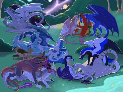 Dragon Orgy
art by shinigamisquirrel
Keywords: dragon;dragoness;male;female;feral;M/F;M/M;orgy;threeway;spitroast;penis;from_behind;cowgirl;vaginal_penetration;anal;tailplay;masturbation;spooge;shinigamisquirrel