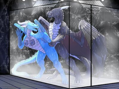 Hot Shower
art by shinigamisquirrel
Keywords: dragon;dragoness;male;female;anthro;breasts;M/F;penis;vagina;from_behind;anal;shower;shinigamisquirrel