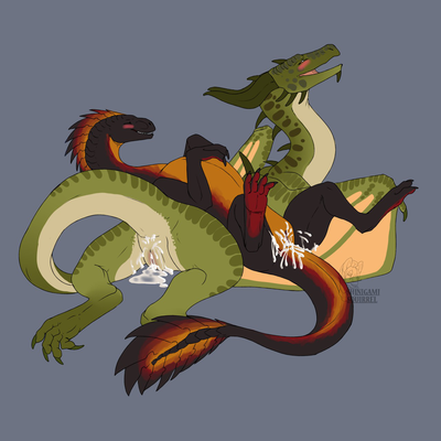 Filled Dragonesses
art by shinigamisquirrel
Keywords: dragoness;wyvern;female;feral;solo;vagina;spooge;suggestive;shinigamisquirrel