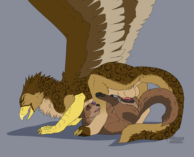 Wolf and Gryphon Mating
art by shinigamisquirrel
Keywords: gryphon;furry;canine;wolf;male;female;feral;M/F;penis;missionary;vaginal_penetration;shinigamisquirrel