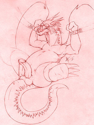 Shiron Bound and Ready
unknown artist
Keywords: anime;legendz;dragon;shiron;male;anthro;solo;penis;bondage;spooge