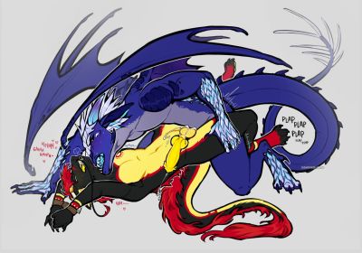 Galaxy and Damon Knotted (Wings_of_Fire)
art by sidioskiere
Keywords: wings_of_fire;nightwing;icewing;hybrid;dragon;male;feral;M/M;bondage;penis;missionary;anal;spooge;sidioskiere