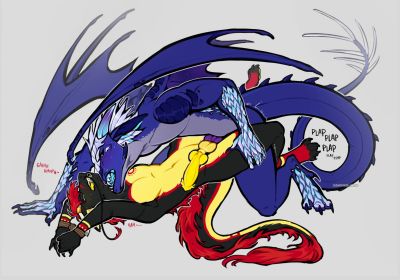Galaxy and Damon (Wings_of_Fire)
art by sidioskiere
Keywords: wings_of_fire;nightwing;icewing;hybrid;dragon;male;feral;M/M;bondage;penis;missionary;anal;sidioskiere