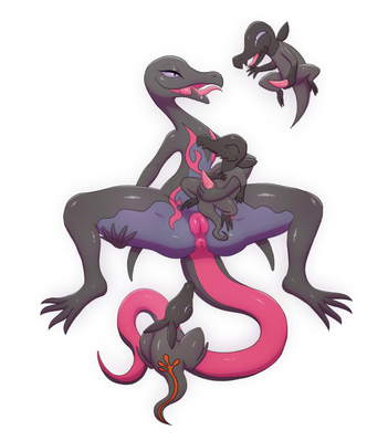 Salazzle and Salandits
art by silentsound
Keywords: anime;pokemon;lizard;salazzle;salandit;male;female;anthro;M/F;orgy;penis;vagina;masturbation;suggestive;silentsound