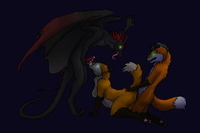 Hard Drive
art by silipinfox1298
Keywords: dragon;wyvern;feral;furry;canine;fox;male;female;anthro;breasts;M/F;threeway;spitroast;penis;from_behind;oral;vaginal_penetration;spooge;silipinfox1298