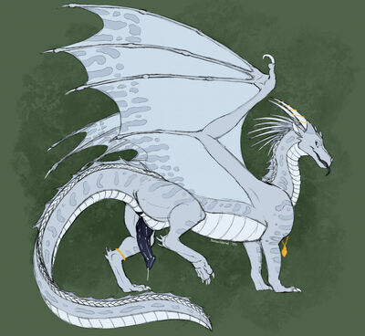 Sleet Presenting (Wings_of_Fire)
art by silipinfox1298
Keywords: wings_of_fire;seawing;icewing;hybrid;dragon;male;feral;solo;penis;spooge;silipinfox1298