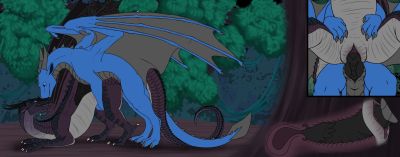 In The Treetops 1 (Wings_of_Fire)
art by silipinfox1298
Keywords: wings_of_fire;nightwing;syrazor;dragon;dragoness;male;female;feral;M/F;penis;from_behind;vaginal_penetration;internal;closeup;silipinfox1298