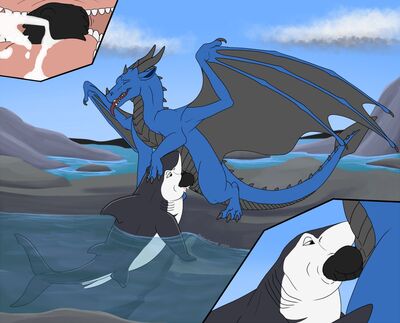 Shark Feeding (alt)
art by silipinfox1298
Keywords: cartoon;shark_tale;dragon;syrazor;shark;lenny;male;feral;M/M;penis;oral;internal;ejaculation;spooge;silipinfox1298