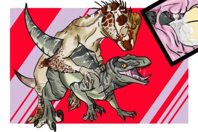 Jurassic Romp
art by silvergriffin21
Keywords: dinosaur;theropod;raptor;dilophosaurus;male;female;feral;M/F;penis;from_behind;vaginal_penetration;internal;ejaculation;orgasm;spooge;egg;silvergriffin21