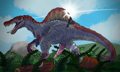 Spinosaurus
art by silvergriffin21
Keywords: dinosaur;theropod;spinosaurus;male;feral;solo;penis;transformation;silvergriffin21