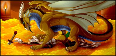 Failed Raid
art by silvergrin
Keywords: dragon;feral;sergal;anthro;male;M/M;penis;from_behind;anal;hoard;silvergrin