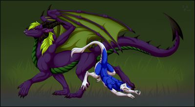 Dragon x Sergal
art by silvergrin
Keywords: dragon;feral;furry;hybrid;sergal;anthro;male;M/M;anal;silvergrin