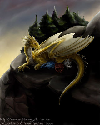 Evening Respite
art by silvermoon
Keywords: dragon;dragoness;female;feral;hatchling;non-adult;silvermoon