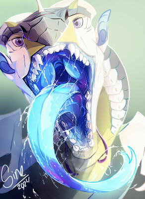 Seal Mawshot (Wings_of_Fire)
art by sine_nomine_x
Keywords: wings_of_fire;seawing;icewing;hybrid;dragon;male;feral;solo;suggestive;vore;sine_nomine_x