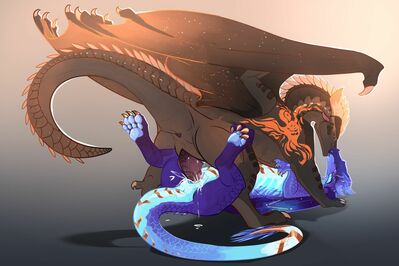 Obsidian and Akari (Wings_of_Fire)
art by sine_nomine_x
Keywords: wings_of_fire;nightwing;icewing;hybrid;dragon;dragoness;male;female;feral;M/F;penis;missionary;vaginal_penetration;spooge;sine_nomine_x