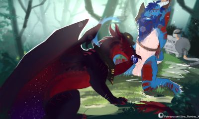 Forest (Wings_of_Fire)
art by sine_nomine_x
Keywords: wings_of_fire;mudwing;dragon;male;feral;anthro;M/M;bondage;penis;oral;spooge;sine_nomine_x