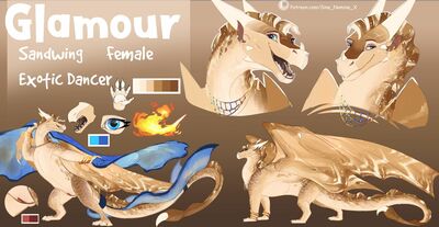 Glamour Reference (Wings_of_Fire)
art by sine_nomine_x
Keywords: wings_of_fire;sandwing;dragoness;female;feral;solo;vagina;closeup;reference;sine_nomine_x