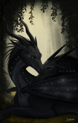 Lonely DarkSeer (Wings_of_Fire)
art by sinvelia or saebira
Keywords: wings_of_fire;nightwing;icewing;hybrid;darkstalker;morrowseer;dragon;male;feral;solo;non-adult;sinvelia;saebira