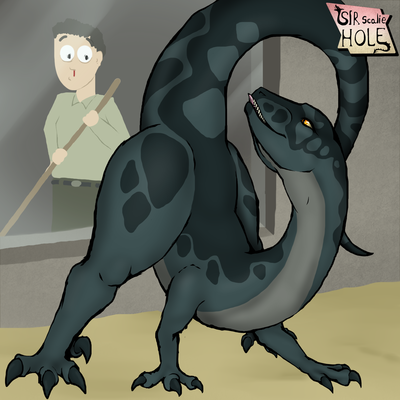 Raptor Exhibit
art by sir_scalie_hole
Keywords: beast;dinosaur;theropod;raptor;female;feral;human;man;male;M/F;presenting;suggestive;humor;sir_scalie_hole