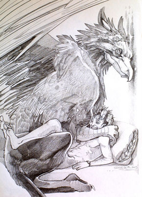 Gryphon's Lover
art by skadjer
Keywords: beast;gryphon;feral;human;man;male;M/M;missionary;skadjer