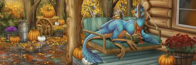 Rainy Porch
art by skidarstudios
Keywords: dinosaur;theropod;oviraptor;feral;solo;non-adult;skidarstudios