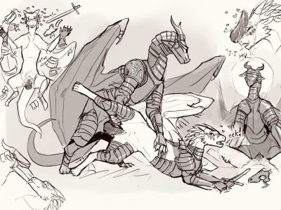 Armored Breeding (Wings_of_Fire)
art by skinkadoodle
Keywords: wings_of_fire;icewing;skywing;dragon;dragoness;male;female;feral;M/F;penis;from_behind;vaginal_penetration;spooge;skinkadoodle